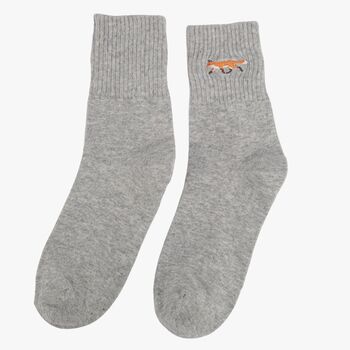 Women's Woodland Animals Embroidered Cotton Ankle Socks Five Pack, 7 of 7