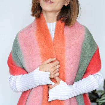 Chunky Knit Oversized Ombre Colour Gradient Scarf, 3 of 12