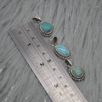 Turquoise Pendant: Sterling Silver, December Birthstone, 2 of 7