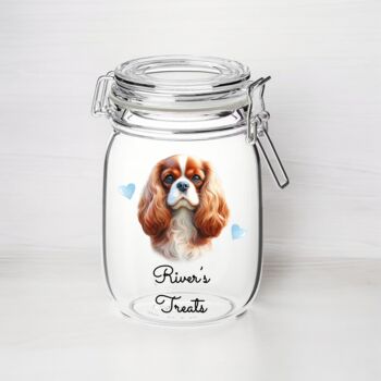 Personalised King Charles Spaniel Dog Treat Jar, 2 of 2