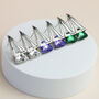 Chunky Crystal Triangle Drop Stud Earrings, thumbnail 1 of 2