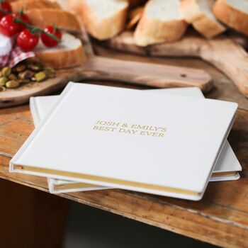 Personalised Wedding Square Linen Notebook, 9 of 9