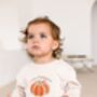 Child's Halloween 'Little Pumpkin' Embroidered Personalised Sweatshirt Jumper, thumbnail 4 of 8