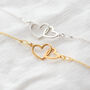 50th Birthday Bracelet For Her, Two Hearts Bracelet, Sterling Silver Personalised Gift, thumbnail 2 of 8