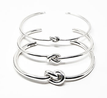 Sterling Silver Friendship Knot Bangle, 5 of 10