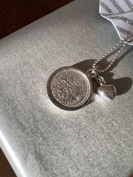 Luck And Love Necklace With Genuine Lucky Sixpence, 2 of 4