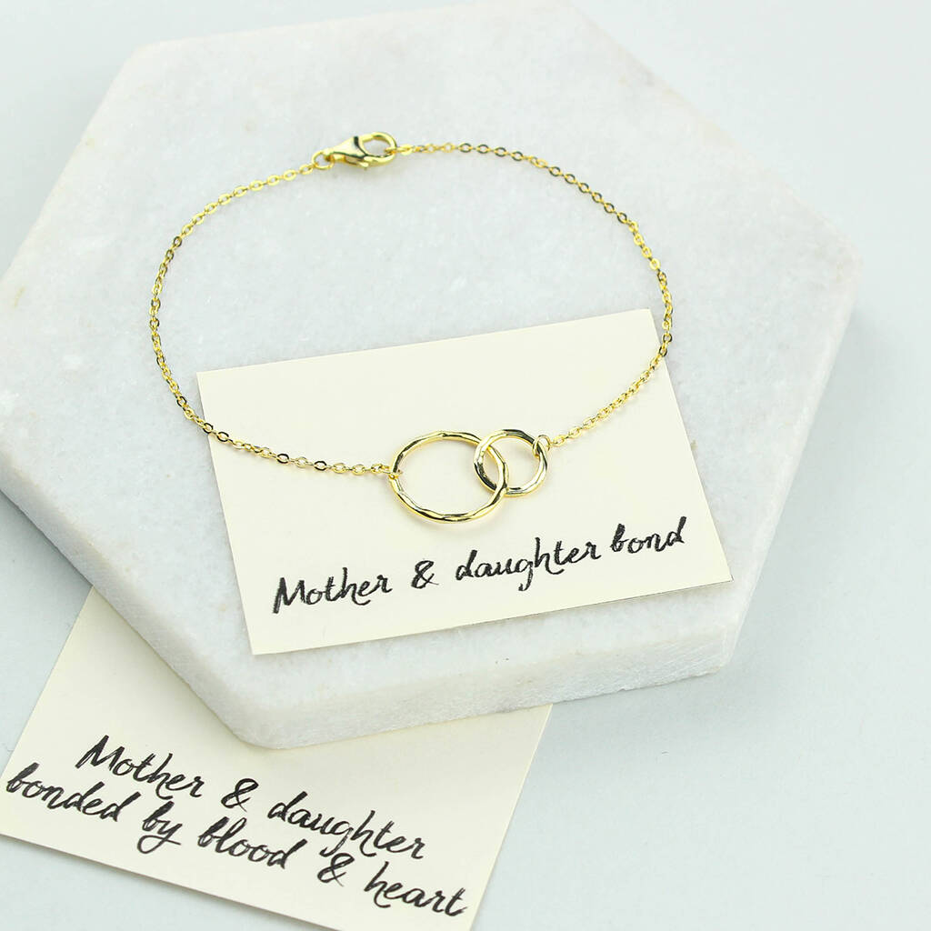 Mother And Daughter Gold Plated 925 Circles Bracelet, 1 of 7