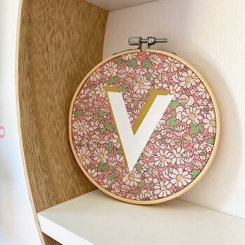 Liberty London Personalised Initial Embroidery Hoop, 2 of 7