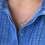 Triple Family Birthstone Linked Circle Necklace, thumbnail 4 of 12