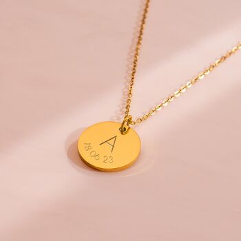 Asta Initial And Date Personalised Necklace, 3 of 11