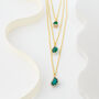 Triple Layered Emerald Green Tear Drop Necklace, thumbnail 3 of 3