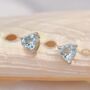 Natural Blue Topaz Stone Heart Stud Earrings, thumbnail 7 of 10