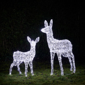 Swinsty Doe And Fawn Dual LED Plug In Light Up Reindeer, 7 of 8