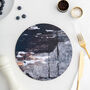 Dark Brown And Navy, Round Placemats, Set Of Four, thumbnail 1 of 1