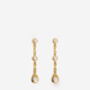 Gold Dangle Stud Earrings With Stones, thumbnail 2 of 3