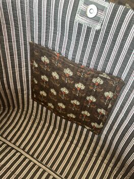 Tote Bag, Beach Bag, Block Print Indian Handbag, Multicolour, 11 of 13