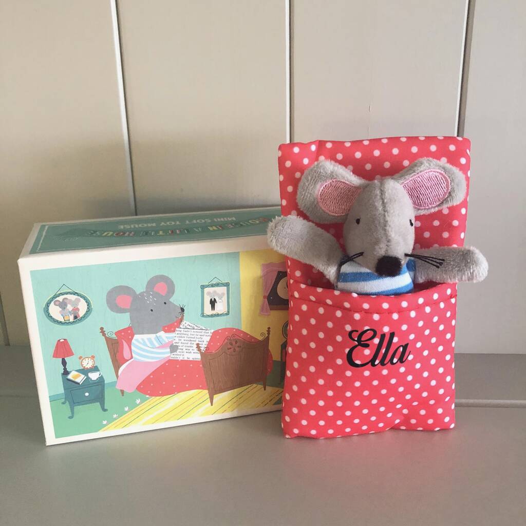 Personalised Baby Mouse In Matchbox Bed, 1 of 4