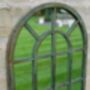 42cm Grey Round Arched Window Mirror – Indoor And Outdoor, thumbnail 2 of 2