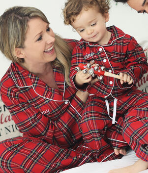 Personalised Mum And Child Matching Tartan Pyjamas, 2 of 9