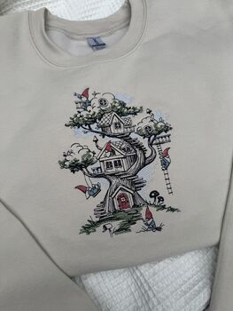 Cottagecore Garden Gnome Embroidered Sweatshirt, 6 of 6