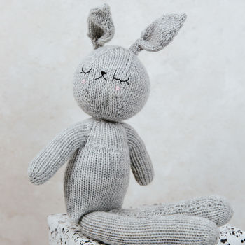 Lenny The Hand Knitted Grey Bunny, 3 of 8