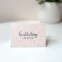 Birthday Hugs Pink Confetti Mini Greetings Card, thumbnail 1 of 3