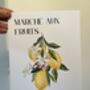 French Fruit Market Art Print Poster, France, Fruit, Lemon, Hand Drawn, thumbnail 2 of 2