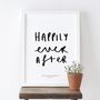 Happily Ever After Typography Wedding Print, thumbnail 1 of 2