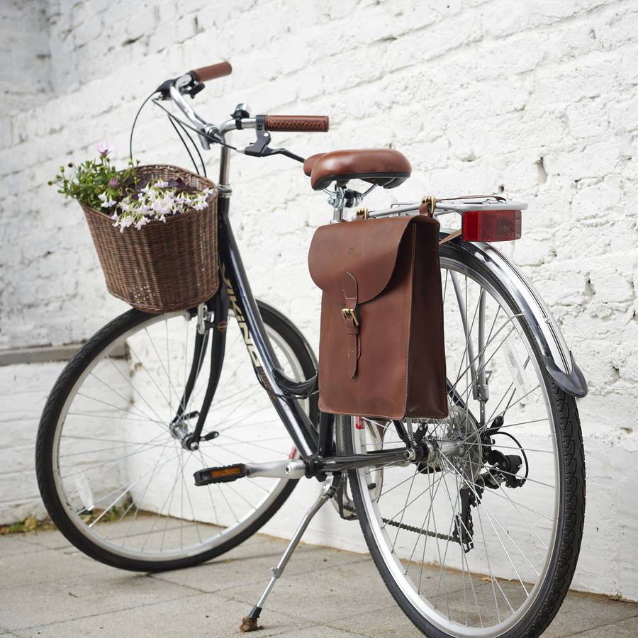 leather pannier bags bicycle