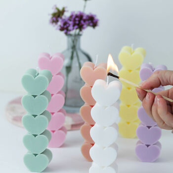 Heart Shaped Pillar Candle In Choice Of Colours, 2 of 6