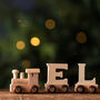 Personalised Engraved Christmas Wooden Name Train Set, thumbnail 3 of 9