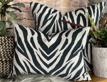 Velvet Zebra Print Cushion, 11 of 12