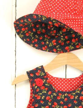 Spotty Strawberry Reversible Cotton Hat, 5 of 7
