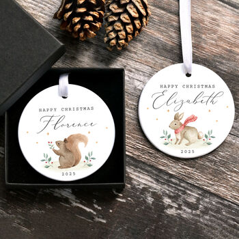Personalised Ceramic Christmas Tree Decoration Choice Of Festive And Animal Designs, 4 of 12