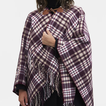 Caramel And Chocolate Check Cape, 2 of 6