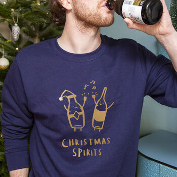 'Christmas Spirits' Funny Christmas Jumper Sweatshirt, 5 of 10