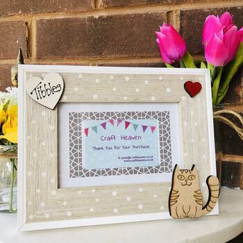 Personalised Cat Photo Frame Pussy Birthday, 5 of 5