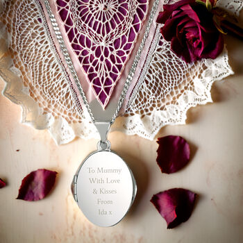 Personalised Sterling Silver Oval Locket Necklace, 6 of 9