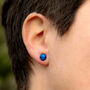 Sapphire Blue Small Round Glass Stud Earrings, thumbnail 7 of 12