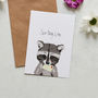 Sending Love Raccoon Card, thumbnail 1 of 2