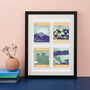 Favourite Destinations Stamp Art Print, thumbnail 3 of 12