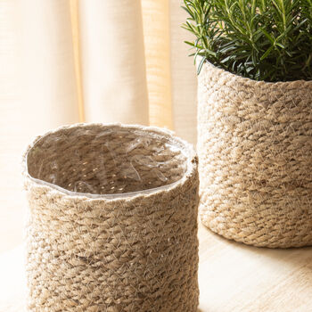 Pale Jute Plant Pot, 2 of 4