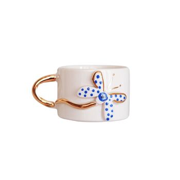Handmade Dragonfly Ceramic Mug With Golden Handle, 2 of 3
