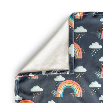 Soft Cosy Cuddly Kids Toddler Blanket Bee Rainbow Grey, 2 of 4