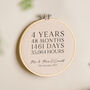 Four Years Together Linen 4th Anniversary Hoop, thumbnail 1 of 2