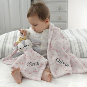 Personalised Princess Bunny Comforter And Blanket Set, 2 of 6