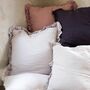 Olivia Large Ruffle Pillow Cushion Pewter Grey, thumbnail 3 of 4