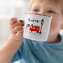 Personalised Children's Fire Truck Themed Enamel Mug, thumbnail 1 of 4