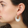 Silver Savannah Creole Hoop Earrings, thumbnail 1 of 5
