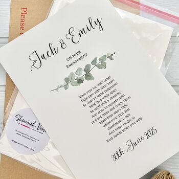 Personalised Engagement Poem Print For Couples | Heartfelt Verse On Engagement Gift, 2 of 6